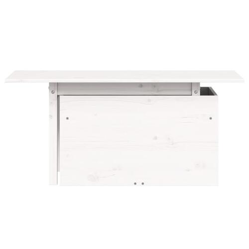 Havebord 100x50x75 cm massivt fyrretræ hvid
