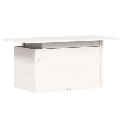 Havebord 100x50x75 cm massivt fyrretræ hvid