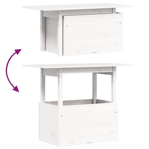 Havebord 100x50x75 cm massivt fyrretræ hvid
