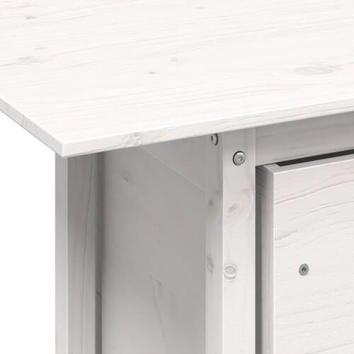 Havebord 100x50x75 cm massivt fyrretræ hvid