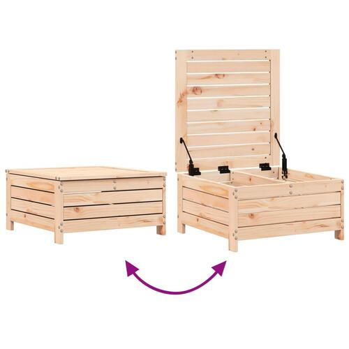 Haveskammel 62x63,5x32 cm massivt fyrretræ
