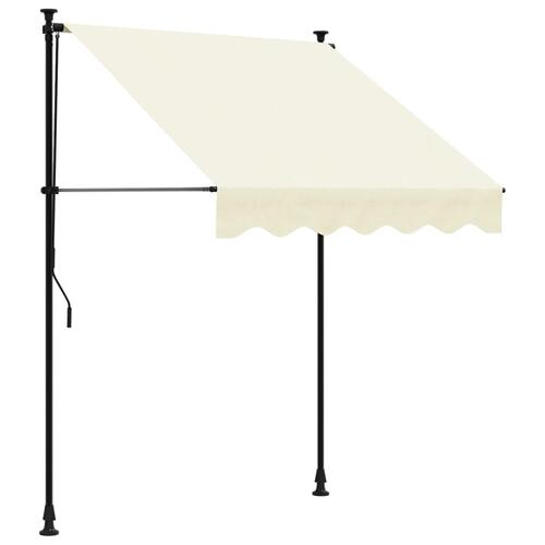 Markise 150x150 cm sammenrullelig stof og stål cremefarvet