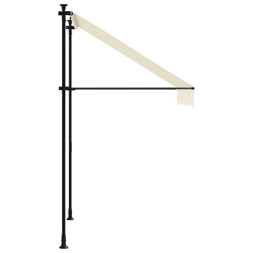 Markise 150x150 cm sammenrullelig stof og stål cremefarvet
