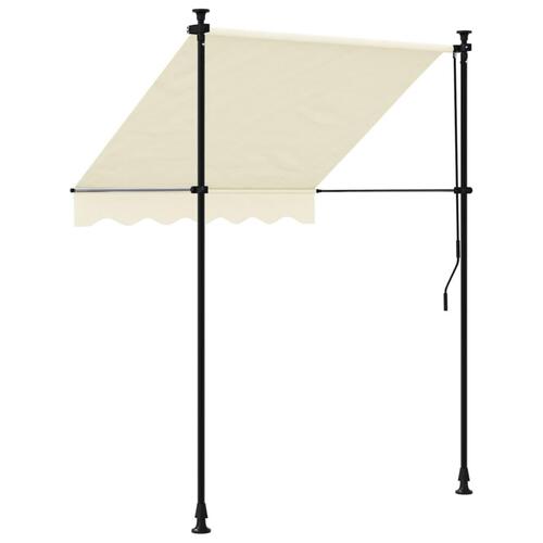 Markise 150x150 cm sammenrullelig stof og stål cremefarvet