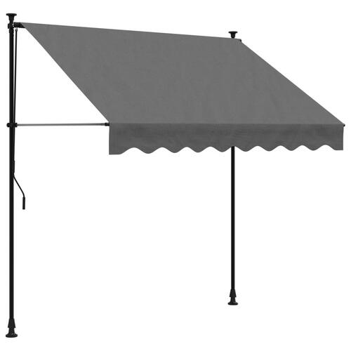 Markise 200x150 cm sammenrullelig stof og stål antracitgrå