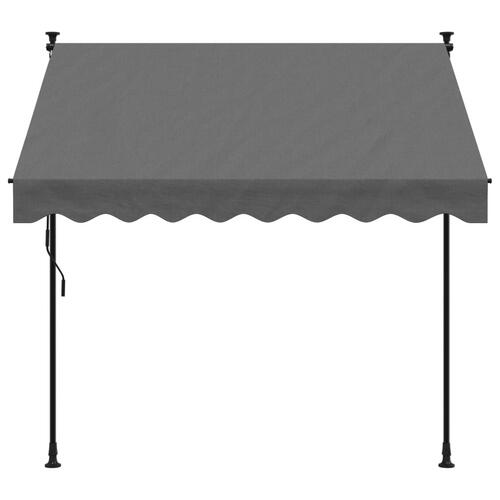 Markise 200x150 cm sammenrullelig stof og stål antracitgrå