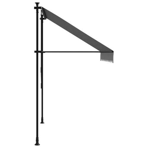 Markise 200x150 cm sammenrullelig stof og stål antracitgrå