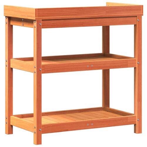 Plantebord med hylder 82,5x45x86,5 cm massivt fyrretræ brun