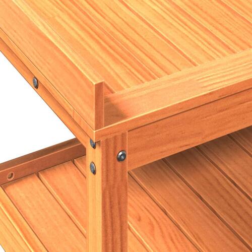 Plantebord med hylder 82,5x45x86,5 cm massivt fyrretræ brun