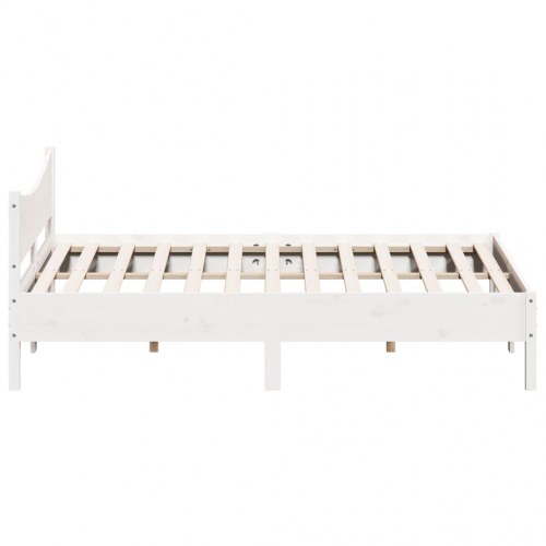 Sengeramme 200 x 200 cm i massivt fyrretræ - hvid