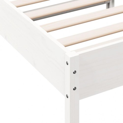 Sengeramme uden madras 100x200 cm massivt fyrretræ hvid