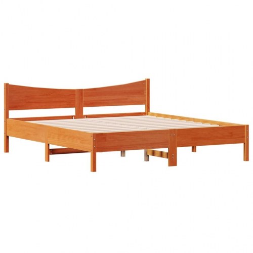 Sengeramme uden madras 200 x 200 cm i massivt fyrretræ - gyldenbrun