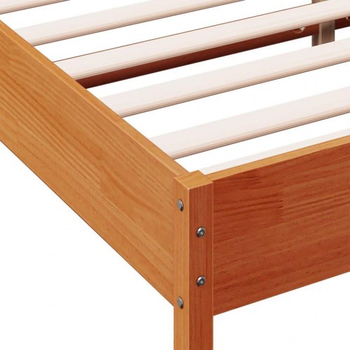Sengeramme uden madras 200 x 200 cm i massivt fyrretræ - gyldenbrun