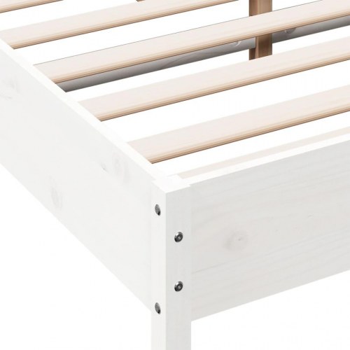 Sengeramme uden madras 150 x 200 cm i massivt fyrretræ - hvid