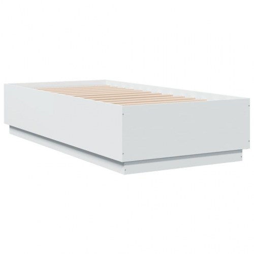 Sengeramme 75 x 190 cm i konstrueret træ - hvid