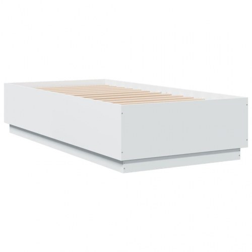 Sengeramme 75 x 190 cm i konstrueret træ - hvid