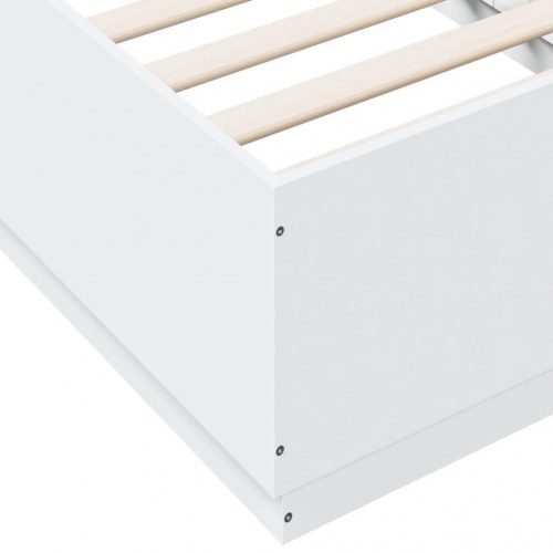 Sengeramme 75 x 190 cm i konstrueret træ - hvid