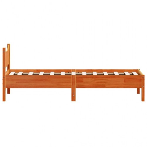Sengeramme 75 x 190 cm i massivt fyrretræ - gyldenbrun