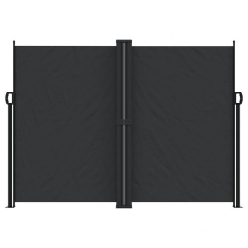 Sammenrullelig sidemarkise 180x1200 cm sort