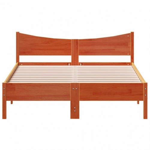 Sengeramme i massivt fyrretræ 140 x 190 cm - gyldenbrun
