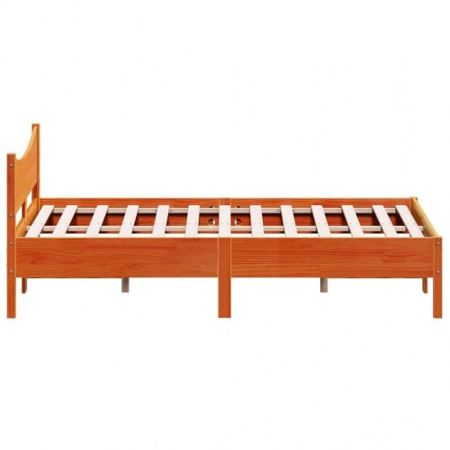 Sengeramme i massivt fyrretræ 140 x 190 cm - gyldenbrun