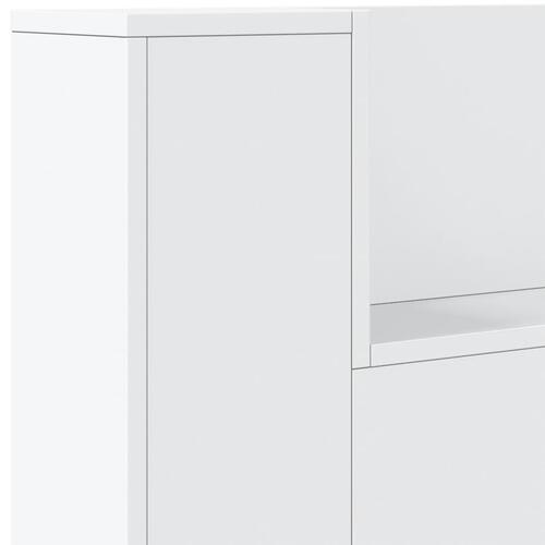 Sengegavl med opbevaring og LED-lys 180x16,5x103,5 cm hvid