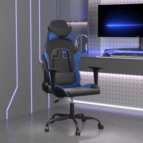 Gamingstol med massagefunktion - sort og blå