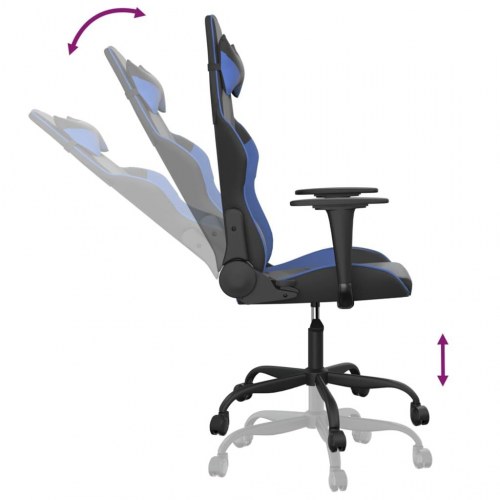 Gamingstol med massagefunktion - sort og blå