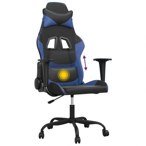 Gamingstol med massagefunktion - sort og blå