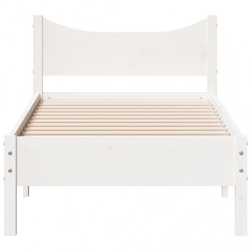Sengeramme 90x200 cm i massivt fyrretræ - hvid