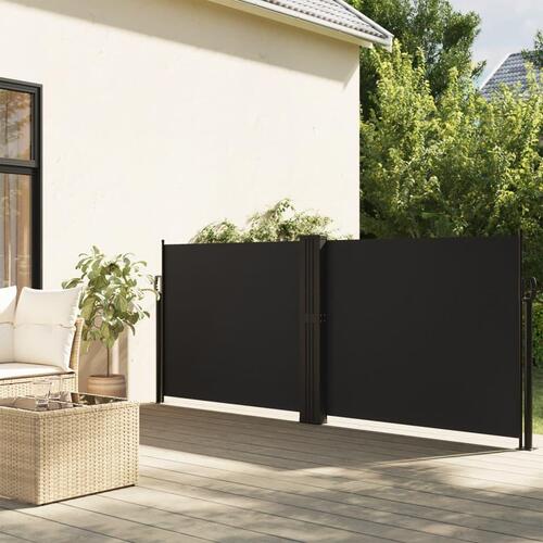 Sidemarkise 120x1200 cm sammenrullelig sort