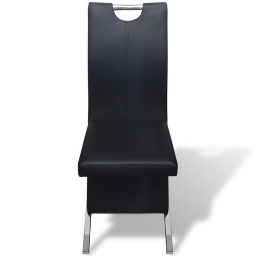 Spisebordsstole 2 stk. sort kunstlæder