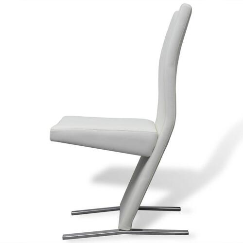 Spisebordsstole 2 stk. hvid kunstlæder