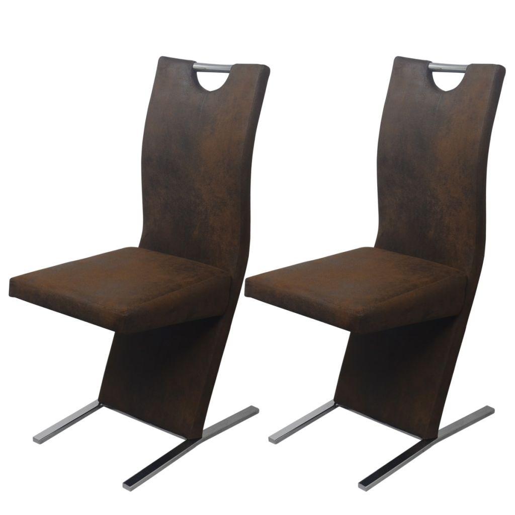 Spisebordsstole 2 stk. stof brun