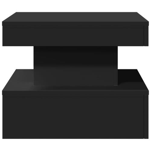 Sofabord med LED-lys 50x50x40 cm sort
