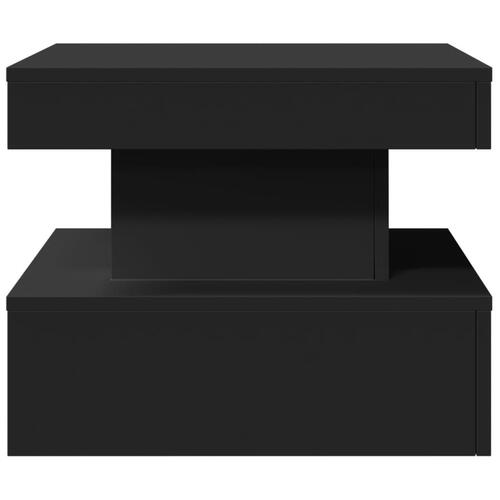 Sofabord med LED-lys 50x50x40 cm sort