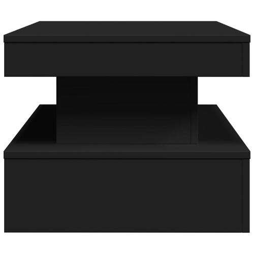Sofabord med LED-lys 90x50x40 cm sort