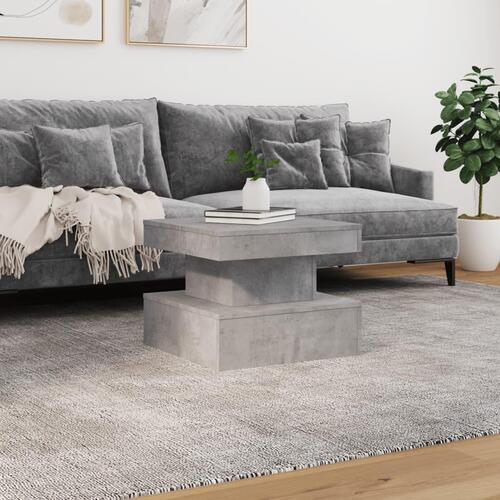 Sofabord med LED-lys 50x50x40 cm betongrå