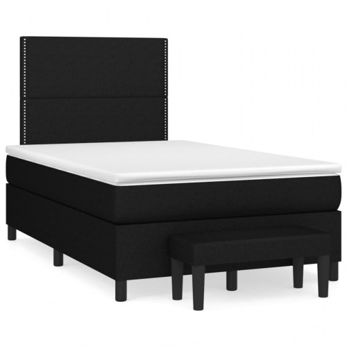Kontinentalseng med madras 120×190 cm - stof, sort
