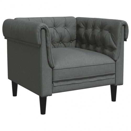 Chesterfield-sofastol i stof - mørkegrå