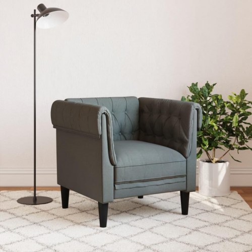 Chesterfield-sofastol i stof - mørkegrå