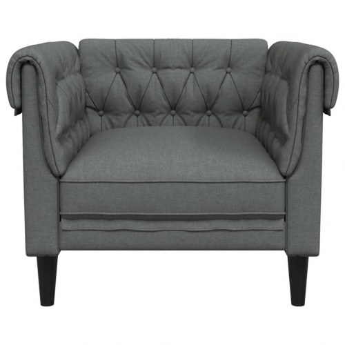 Chesterfield-sofastol i stof - mørkegrå
