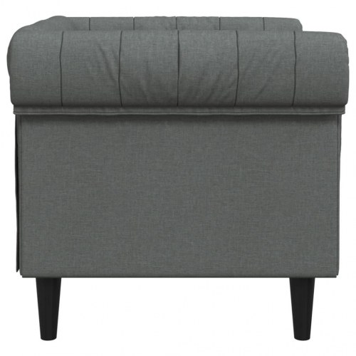 Chesterfield-sofastol i stof - mørkegrå