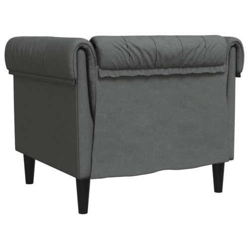 Chesterfield-sofastol i stof - mørkegrå