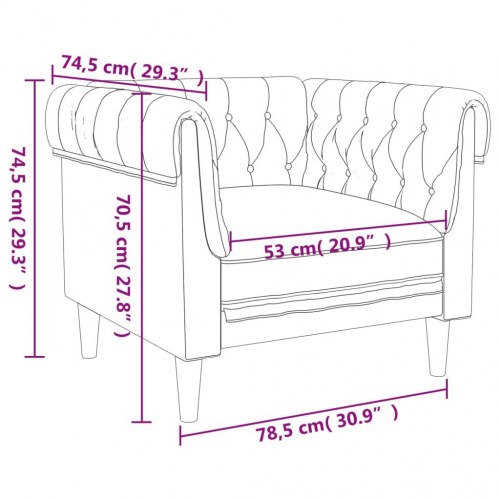 Chesterfield-sofastol i stof - mørkegrå