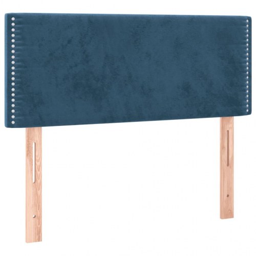 Kontinentalseng med madras og LED-lys 120×190 cm - velour, mørkeblå