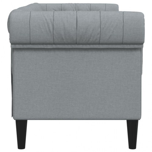 2-personers Chesterfield-sofa i stof - lysegrå