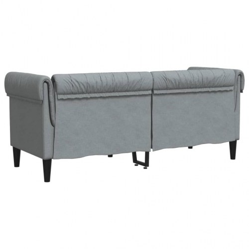 2-personers Chesterfield-sofa i stof - lysegrå