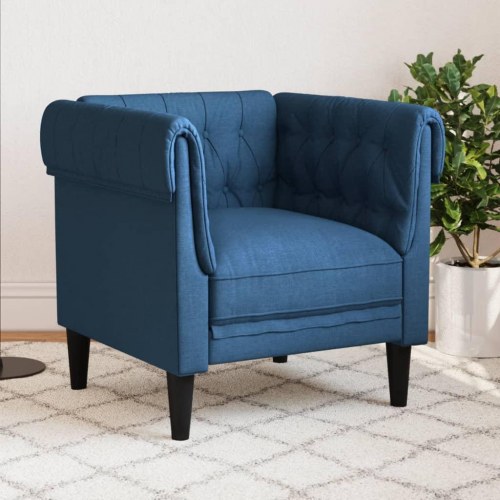 Chesterfield-sofastol i stof - blå