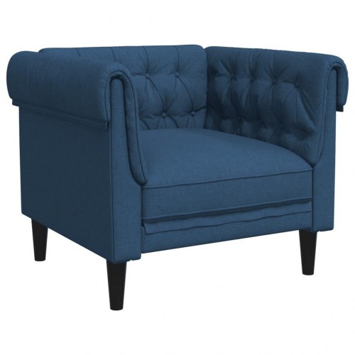 Chesterfield-sofastol i stof - blå